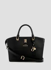GUESS Women's Black Queensland Luxry Satchel Bag