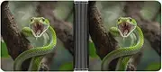 [QSKDLAC] Leather Wallet Slim Durable Credit Card Holder Personalized Snake Opens Its Mouth Printing Wallet For Men & Women Perfect For Work Travel, style, One size, Foldable Pu Wallet, Style, One size