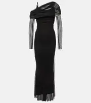 [Christopher Esber] Christopher Esber Veiled off-shoulder silk tulle gown AU 8 black