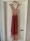 NWT $298 Faherty Gracie Small Dress Linen Organic Cotton Pink Gobi S