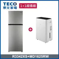 在飛比找momo購物網優惠-【TECO 東元】334L一級能效變頻雙門冰箱+8.5L除溼