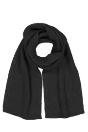 McDonald Possum Merino Fine Rib Scarf- Charcoal