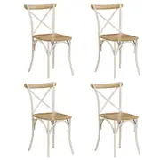Cross Chairs 4 pcs White Solid Mango Wood vidaXL