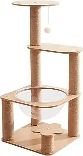 MOGUOER Cat Tree 79cm with Space Capsule Sisal-Covered Scratching Posts Cozy Platform Perfect for Kittens Adult and Elderly Cats Small Spaces Durable Compact Design