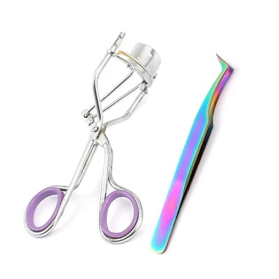 Eyelashes Curler Natural Curling Eye Lashes + Multi Eyelash Extension Tweezers