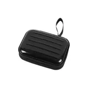 4Pcs Creative Square Zipper Bag Headset Key Ring Storage Box Tinplate Storage Coin Purse Metal Case-Black