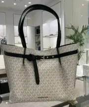 Michael Kors Emilia Large Tote Vanilla/Black NEW IN ORIGINAL WRAPPING
