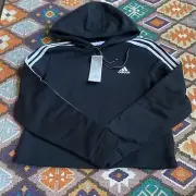 Adidas Women's Essentials 3-Stripes Cropped Hoodie Size Small New with Tags