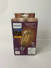 Philips WiFi Light Bulb Wireless 40W LED, WiZ Connected, Dimmable Amber Light