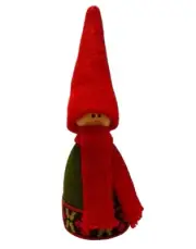 LARSSONS TRA Sweden Child GREEN HAT Knitted Scarf 5.5" TOMTE Figure DOLL New