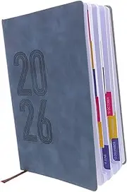 TOGEVAL Daily Planner Notebook with Monthly Tabs Soft Cover PU Notepad Weekly Monthly Planning Journal Sturdy Construction for Organized Scheduling Productivity