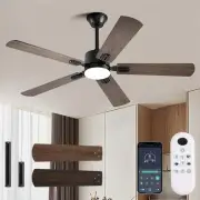 56inch Ceiling Fans with Lights and Remote/App Control, DC Reversible Motor, ...