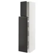 METOD / MAXIMERA hc w p-o func 1dr/4drw, white/Upplöv matt anthracite, 40x60x200 cm