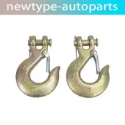 2PCS 5/16" G70 Heavy Duty Forged Steel Clevis Slip Hook With Safety Latch