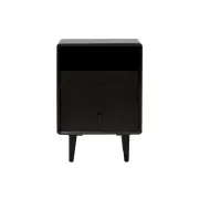 6IXTY Noche 2-Drawer Wooden Bedside Table Nightstand - Black