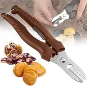 Walnut Chestnut Nut Shell Opener, Brown Nut Crackers for All Nuts, Nut Crackers Chestnut Opener, Stainless Steel Walnut Chestnut Cutter, Sturdy Nut Cracker Tool for All Sorts of Nuts/1287