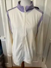 NWT HEAD Golf Women's Zip-Front Jacket AMARA Cream/Purple Rose XL