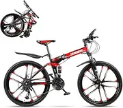 Foldable Mountain Bike 24/26 Inches, Lightweight Bicycle with 10 Cutter Wheel Alloy Frame Disc Brake/109