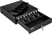 VEVOR Cash Register Drawer, 13" 2 Unlocking Ways, Fully Removable Design with 4 Bill 5 Coin Cash Tray, 2 Keys Included, Compact Size Cash Registers for Supermarket, Bar, Coffee Shop, Restaurant