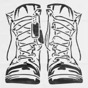 8"x8.5" Clear Plastic Stencil - Army Soldier Boots (MC573)