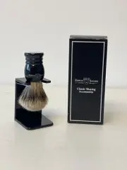 Best Badger Shaving Brush with Drip Stand, Imitation Ebony, Medium, Black