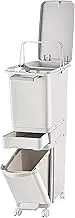 Provecta 32L Slim Kitchen Bin Waste Sorting Trash Can with Lid Rubbish Bins Wheels