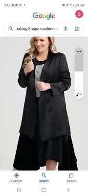 Taking Shape TS Size 14 Black Marlene Tuxedo Jacket New RRP $229.95