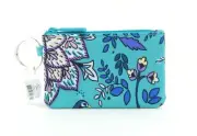 Vera Bradley Peacock Garden Lighten Up Zip Id Case NWT