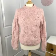 NEW Freshman Size Medium Women’s Cozy Chenille Knit Pink Sweater