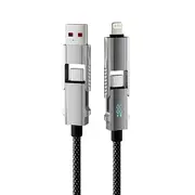 [4in1] ZUSLAB 65W Lightning Cable Fast Charging for Apple iPhone 11 XS XR Pro Max Mini LED Display Charger Cord - 1.2M (Silver)