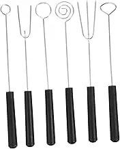 OKUMEYR 6pcs Fondue Forks Set Chocolate Dipping Tools Cheese Forks Baking Utensils Fruit Forks Stainless Steel Easy Clean Multi-