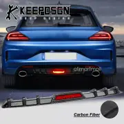CARBON FIBER Rear Bumper Diffuser LED Brake Light Shark Fins for VW Scirocco MK3 (for: Volkswagen)