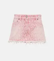 [Versace] Versace Versace Allover denim miniskirt 28 pink