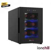 Ionchill 6-Bottle Wine Cooler, New Standard Door Mini Fridge with Wine Rack and