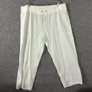 Eileen Fisher Women’s Plus Size 3X White Organic Linen Wide Leg Pants