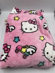 Hello Kitty & Friends 50x70 Pink Silk Touch Throw Blanket Rollerskates & Stars