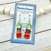 Muñekita Kitapena Mexican Worry Doll Handmade Earrings NWT