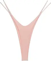 [WINFSHY] Simple Sexy High-Split Thong Cotton Ladies Double Bikini Style Thin Belt Underwear