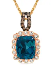Le Vian Deep Sea Blue Topaz 14K Rose Gold 4.75 ct. tw. Diamond & London Blue Topaz Pendant