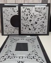 Trimcraft Metal Dies 6 x 6 Card Frame - Set of 3 - Square Circle Butterfly
