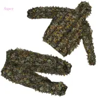 在飛比找蝦皮商城精選優惠-最佳 1 套狩獵服 3D 葉子外套褲子迷彩戶外叢林手錶鳥