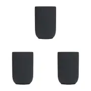 3PK Porto Soho Ceramic Tumbler Cup Bath Organiser Container Storage 12x8cm Black
