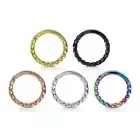 Surgical Steel Hinged Clicker Segment Hoop Ring 16 Gauge 5/16" Twisted
