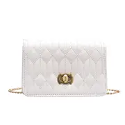 Fashion Lattice Pattern Crossbody Bag Women PU Leather Solid Color Shoulder Handbags Small Square Casual Satchel Pouch
