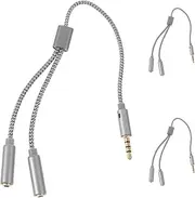 TEHAUX 1set Double Headphone Jack Adapter Audio Splitter Cable for Headphones and Microphones Stylish for Laptops Smartphones and More 3pcs