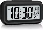 Led Display Digital Alarm Clock Battery Operated Smart Night Light Easy