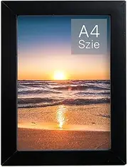 Picture Frame A4, 21x29.7cm Black Picture Frame, Home Decoration Photo Display Frame Versatile Landscape Portrait Orientation, Wall Mountable Desk Stand