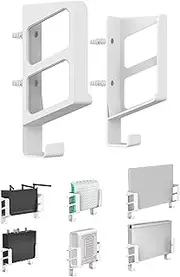 [NOTMBESTM] Universal Wall Mount Shelf for Modem/ Mac Mini/ Router Apple TV/ ROKU, Fits Cable Box Wall Mount Behind TV, Compatible with Wall Mount for Laptop/ Mac Mini/ DVR/ DVD Media Players (White)