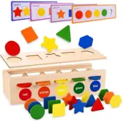 Montessori Toys,Wooden Sorting&Matching Toy for Kid Toddler 1-3 Year Old, Bab...