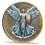The Archangel Michael Watches Over Us Challenge Coin - Psalm 91:10 Single Coin